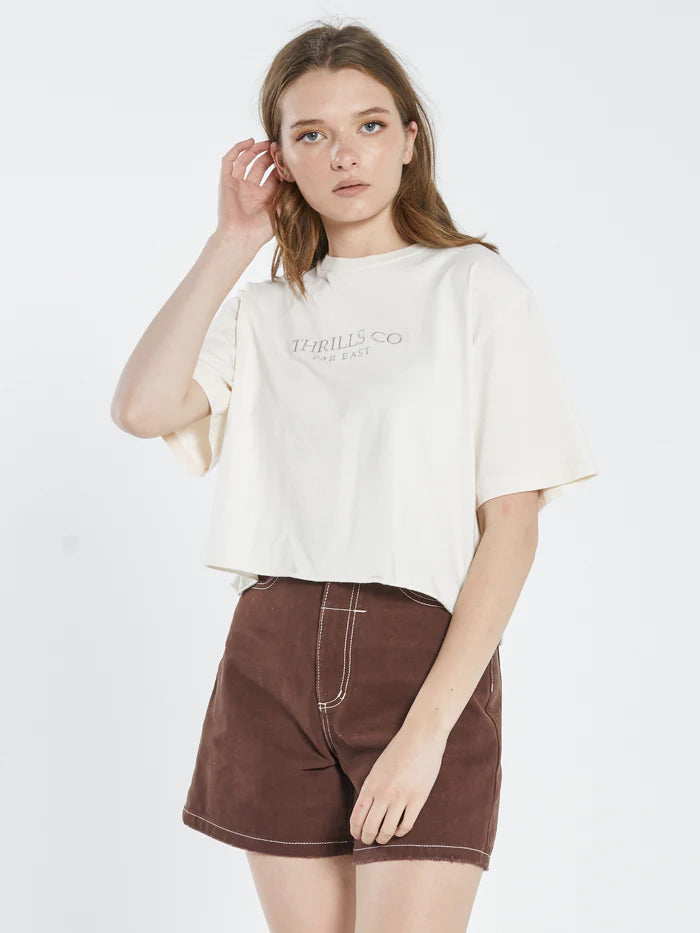 Extension Merch Fit Crop Tee - Heritage White