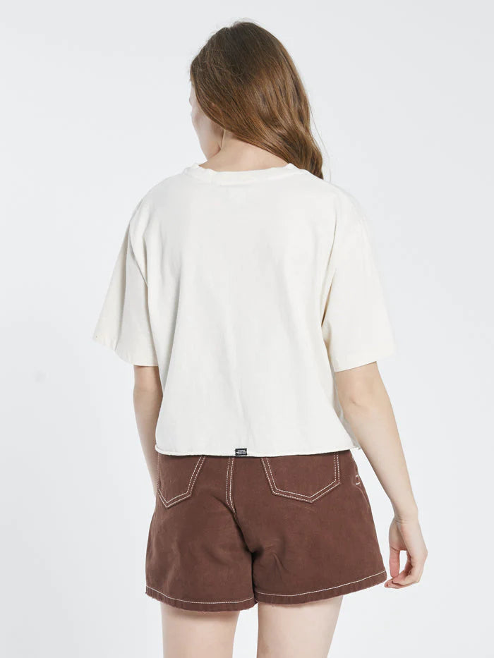 Extension Merch Fit Crop Tee - Heritage White