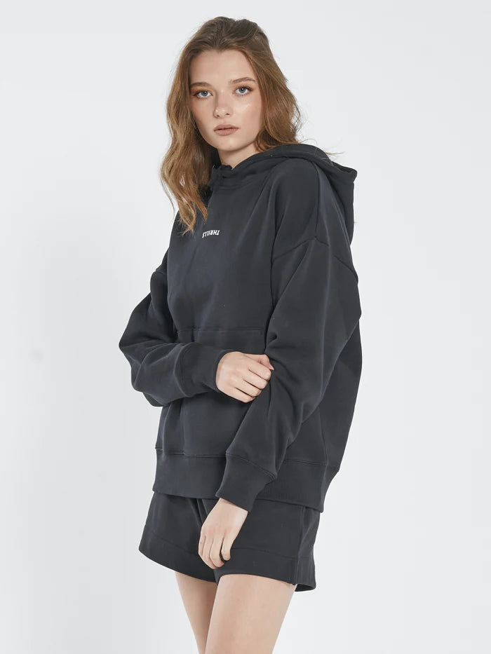 Minimal Thrills Fleece Hood - Washed Black