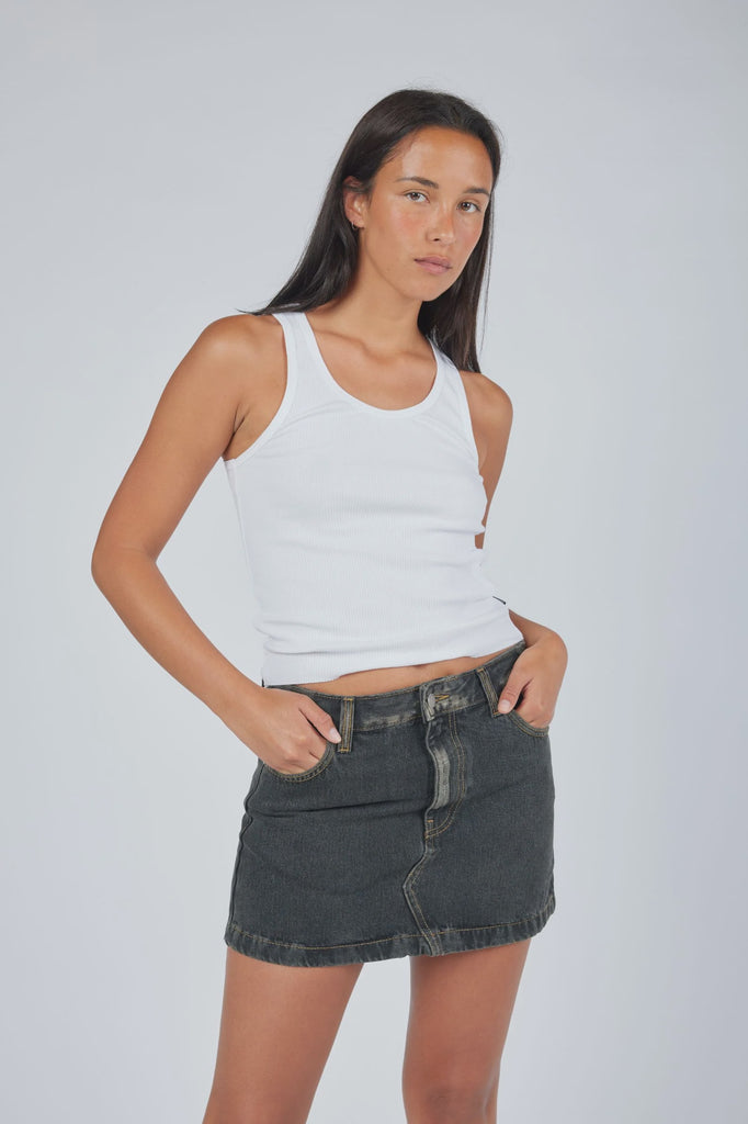 Ziggy black denim skirt sale