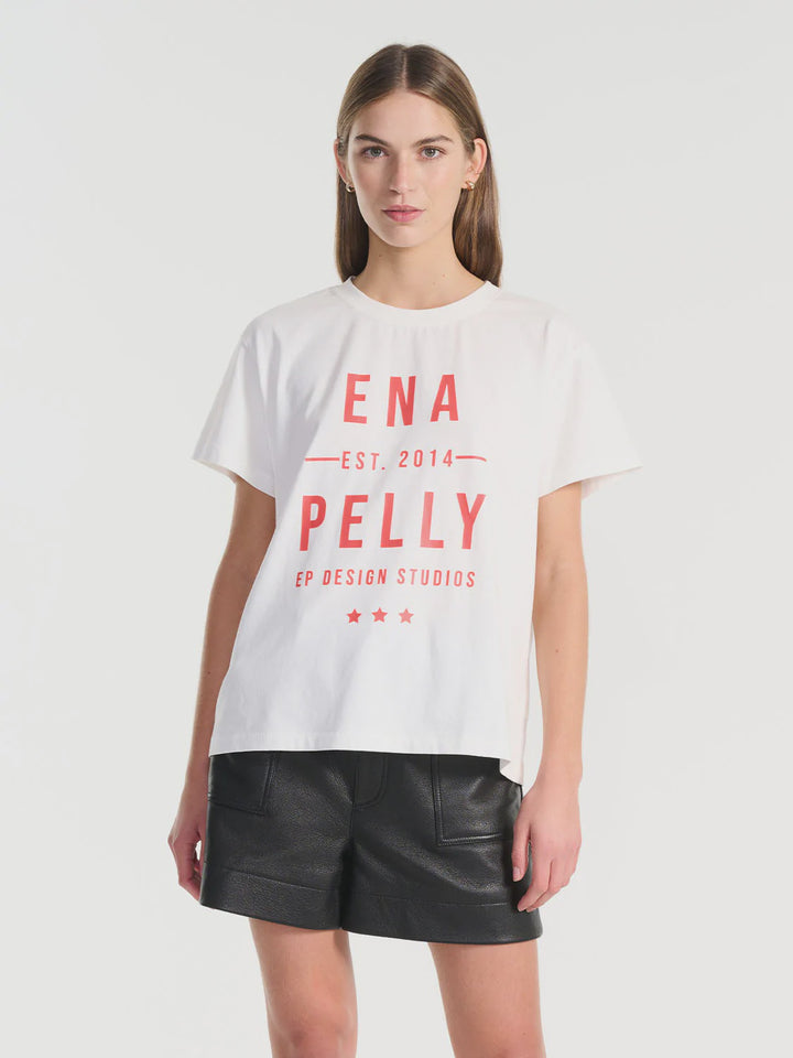 Stacked Text Tee - Vintage White