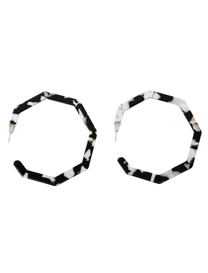 Soho Large Hoops - Black/White