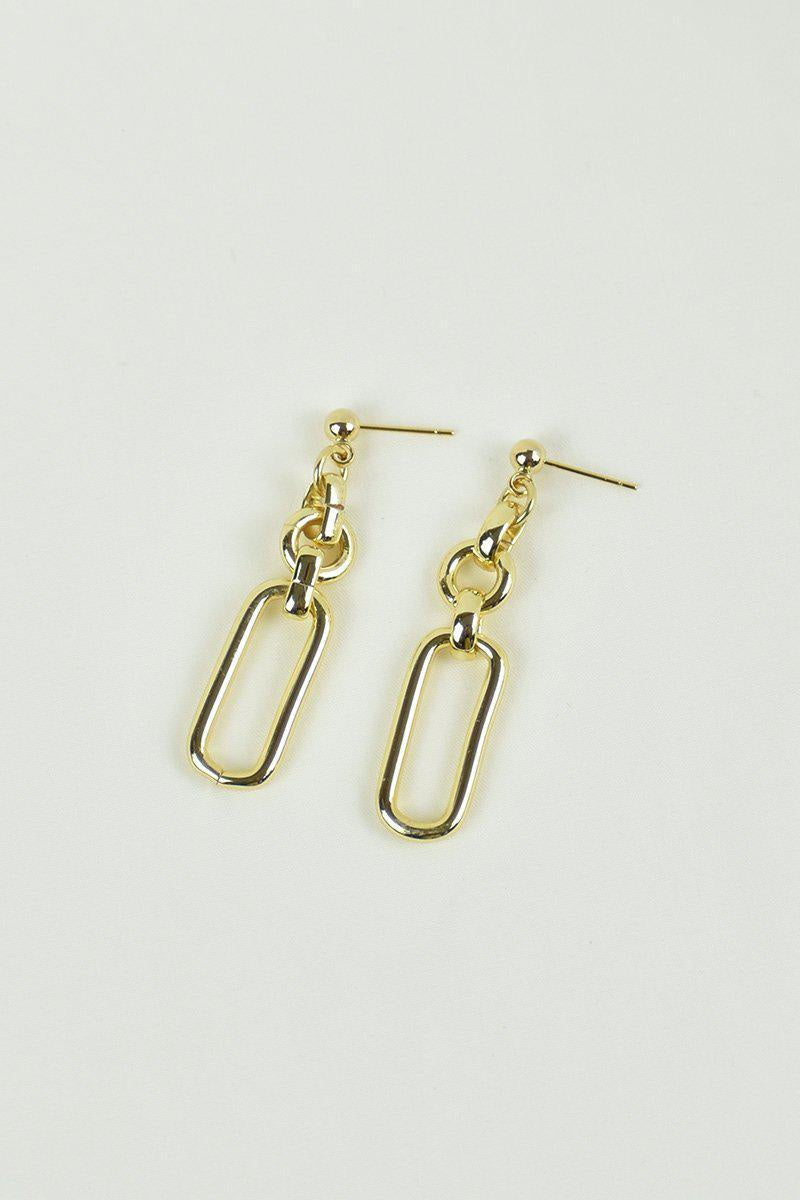 Arden Brass Hanging Earrings - Gold