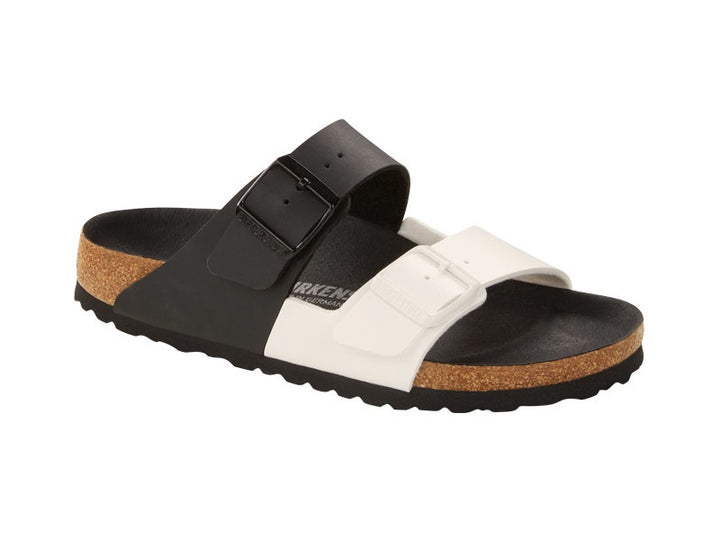 Birkenstock Arizona Birko Flor - Split Black/White Narrow