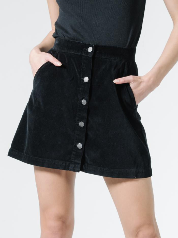Tahli Velvet Skirt- Black