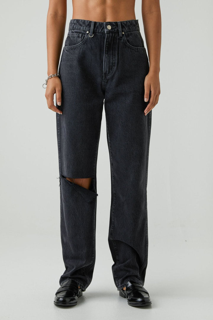 Neuw Denim Sade Baggy Jean - Zero Washed Black Rip