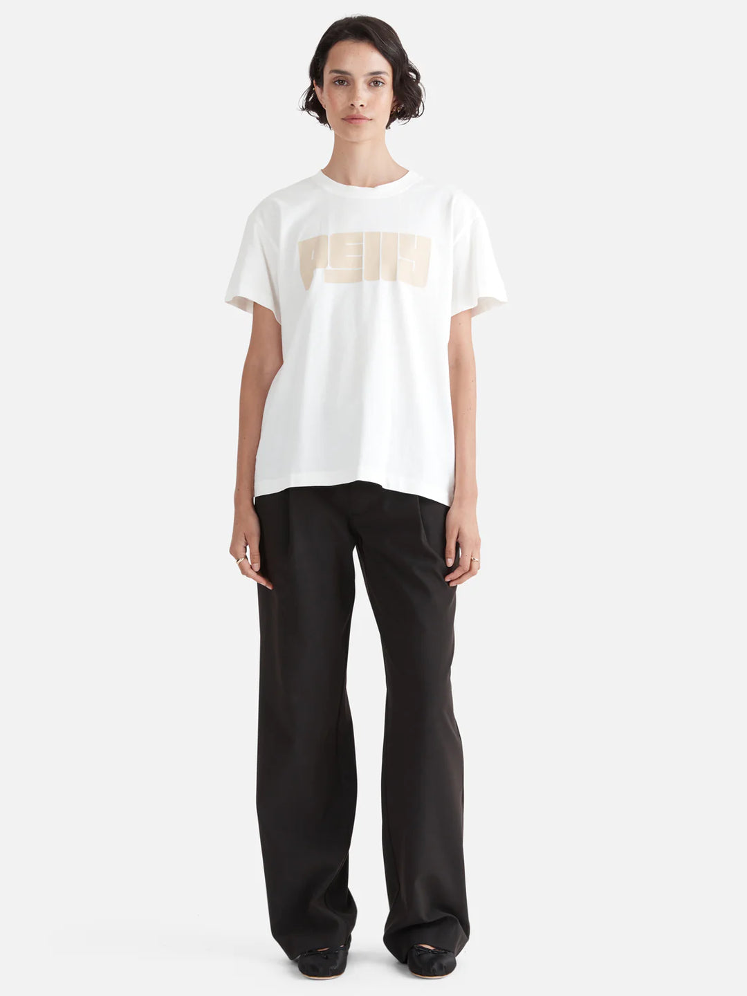 Pelly Text Tee- Vintage White