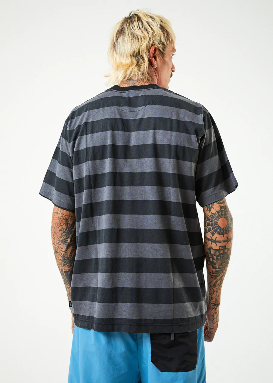 Sideline Recycled Stripe Retro Fit Tee - Black