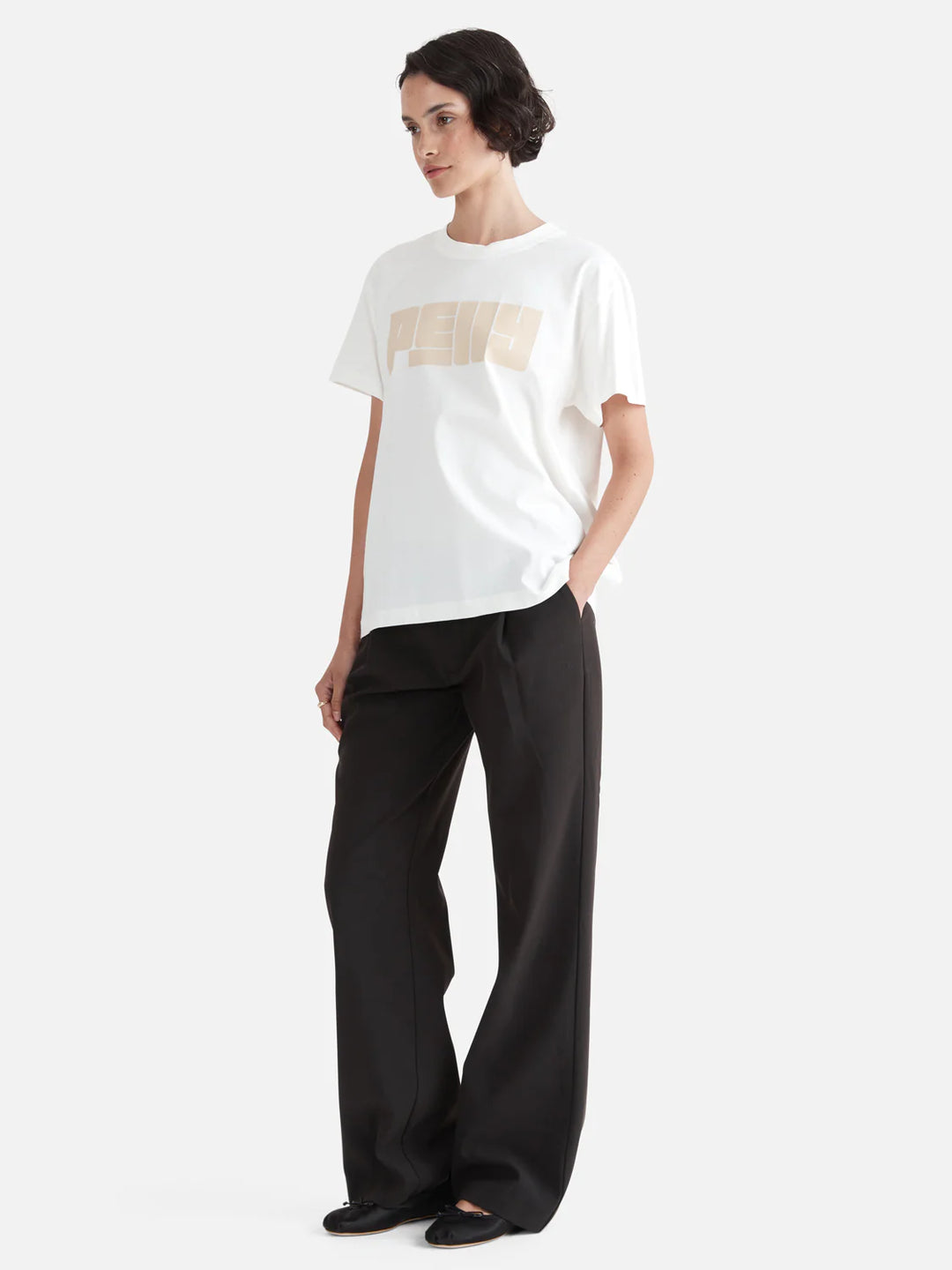 Pelly Text Tee- Vintage White