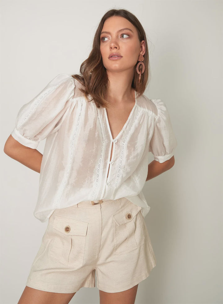 Desert Sun Blouse - Rice