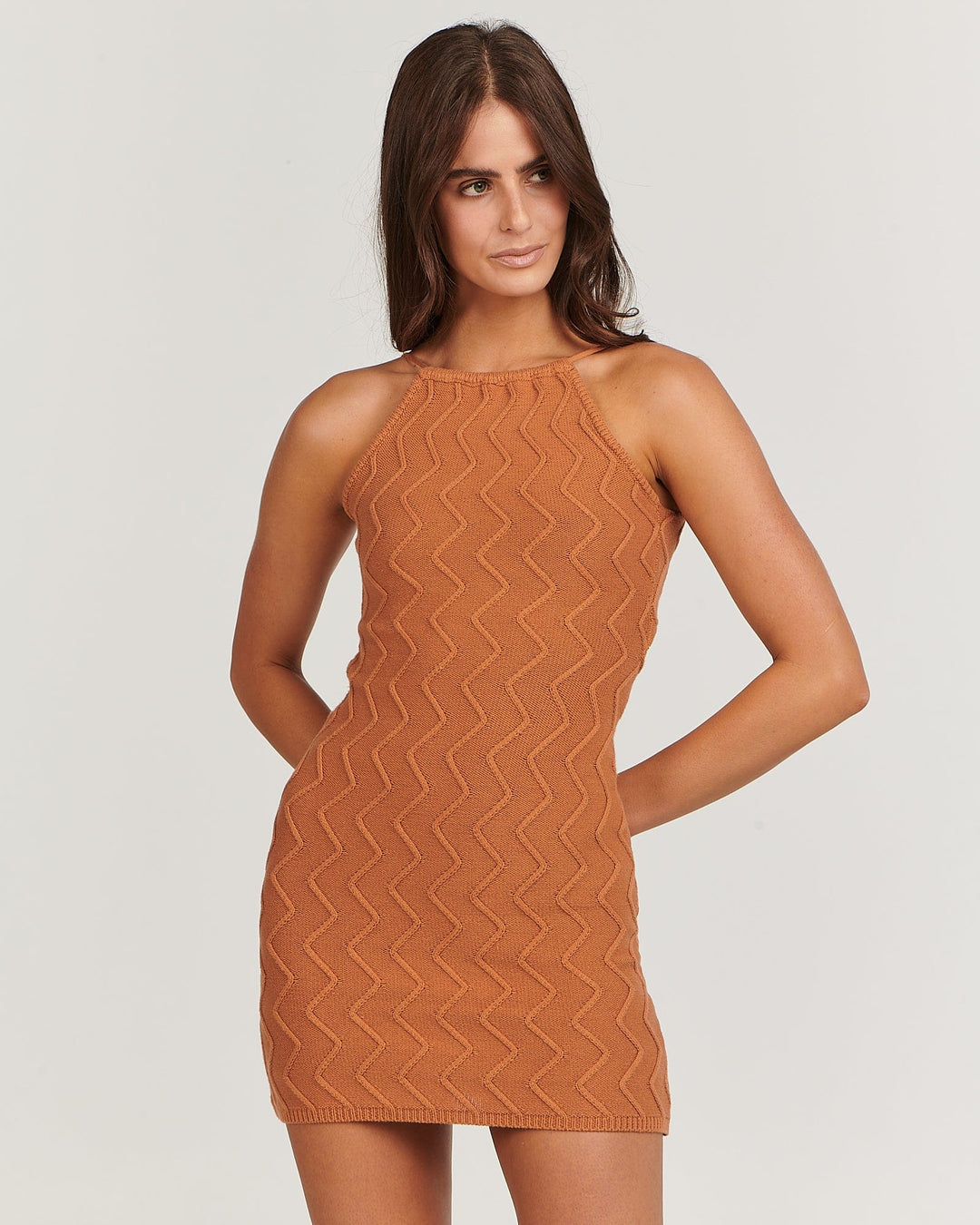 Alexis Mini Dress - Caramel Birdie Blue Alexis Mini Dress - Caramel Birdie Blue