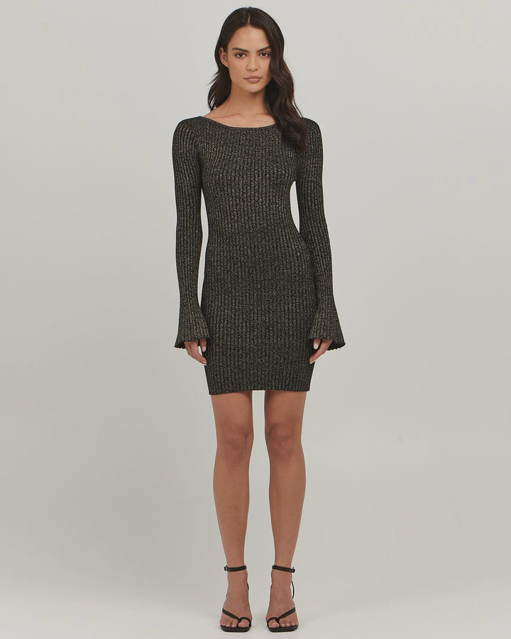 Kiara Mini Dress - Black Lurex