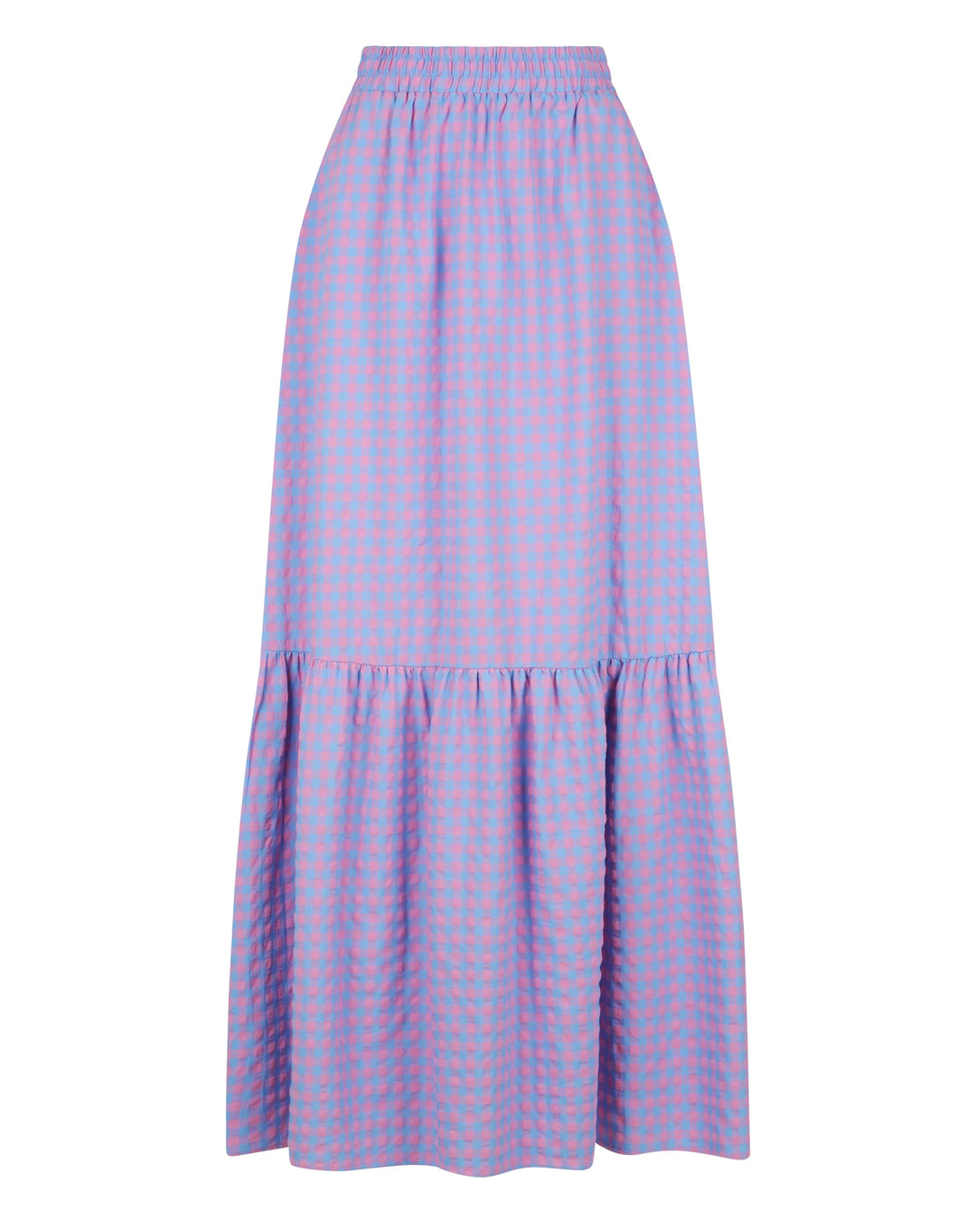 Whitney Maxi Skirt - Pink Blue Gingham