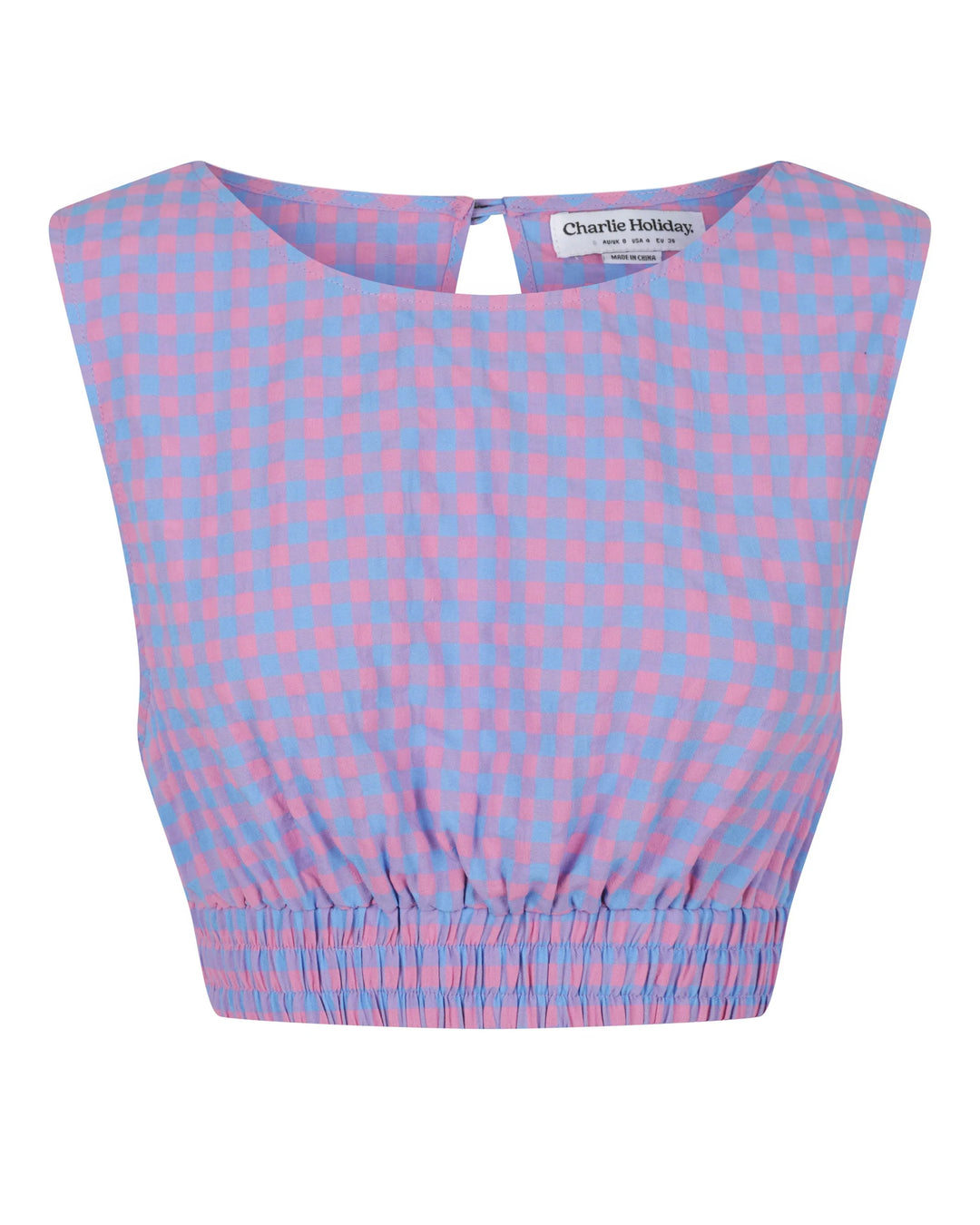 Elena Top - Pink Blue Gingham