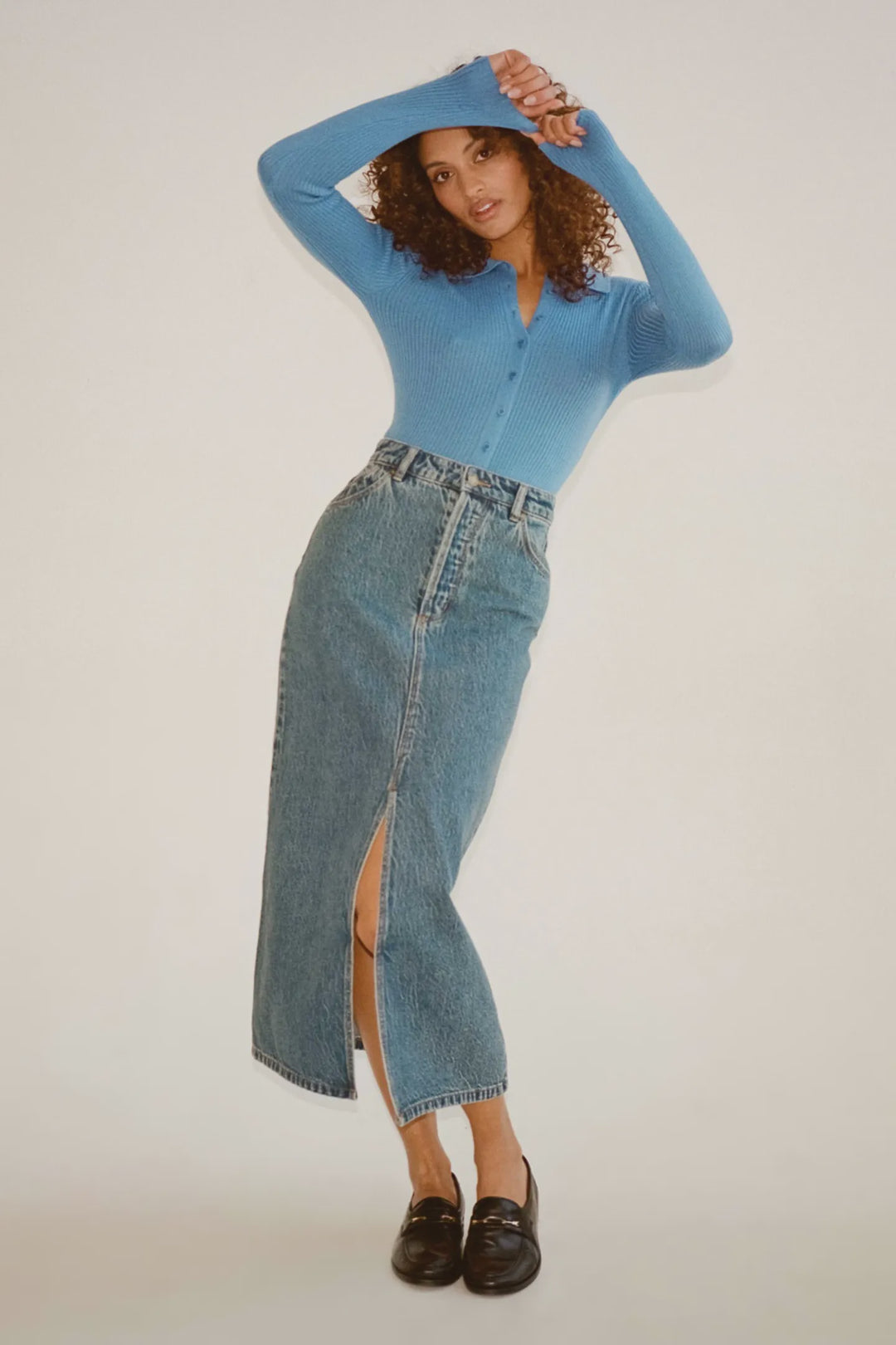 Rolla's Chicago Denim Skirt - Lyocell Blue Mid Vintage Blue