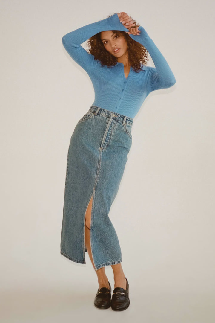 Rolla's Chicago Denim Skirt - Lyocell Blue Mid Vintage Blue