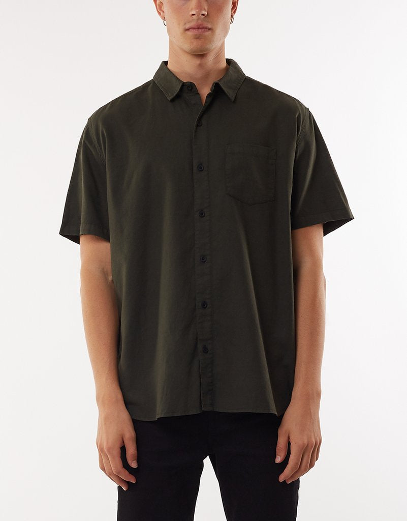 Linen Short Sleeve Shirt - Khaki