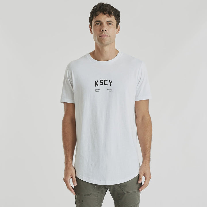 Deny Dual Curved Tee- White
