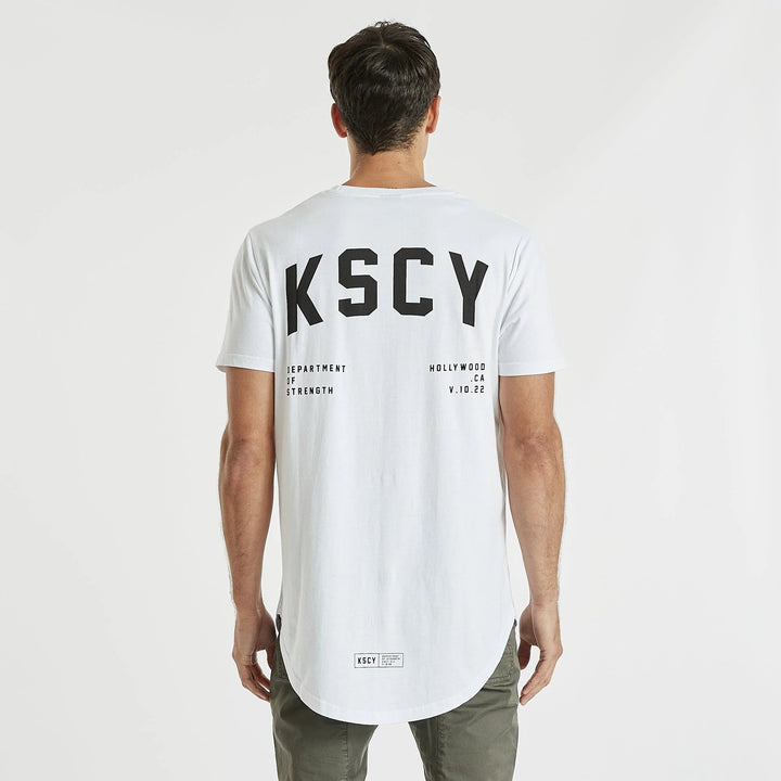 Deny Dual Curved Tee- White