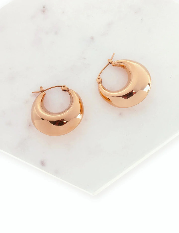 Wide Cali Hoops - Rose Gold