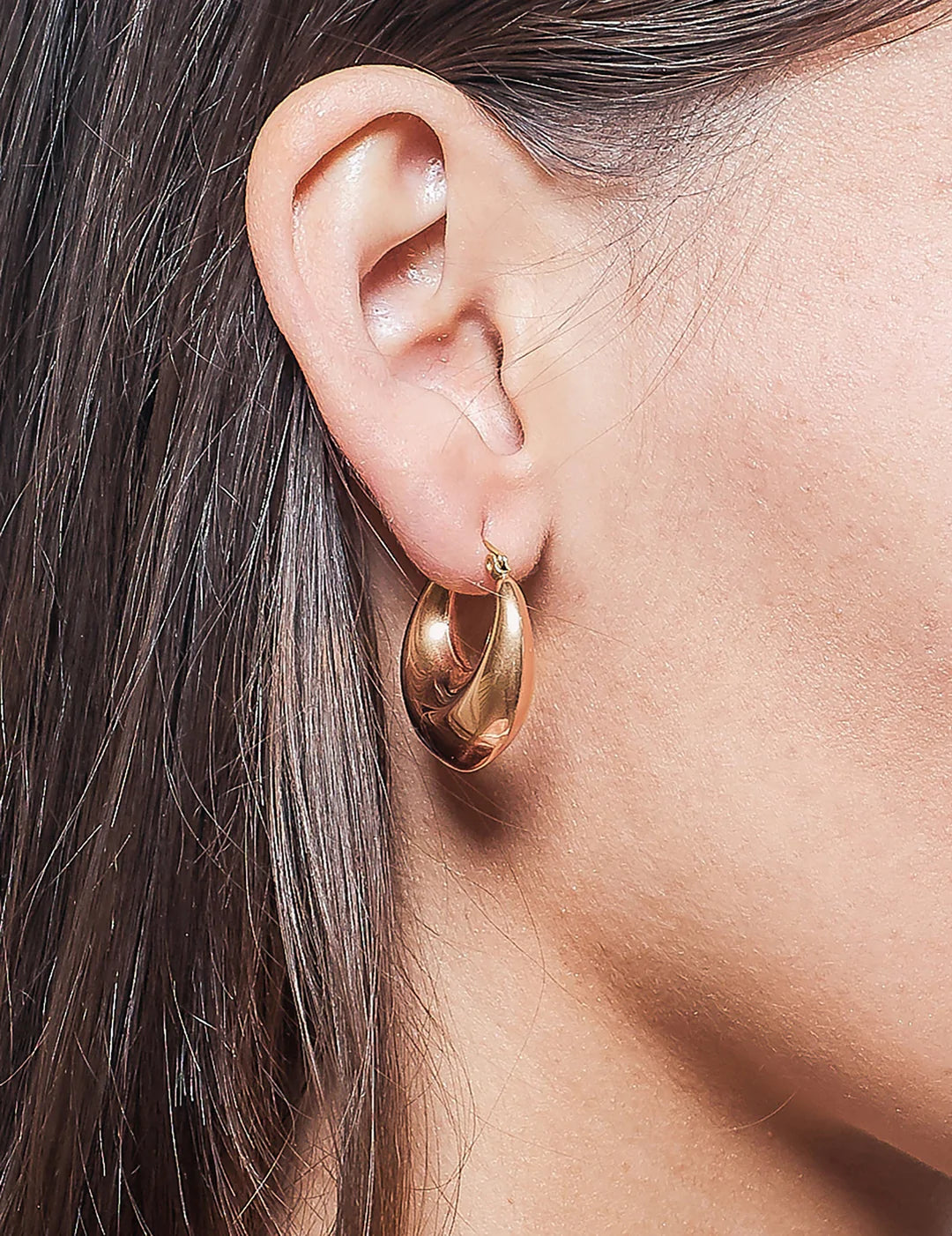 Wide Cali Hoops - Rose Gold