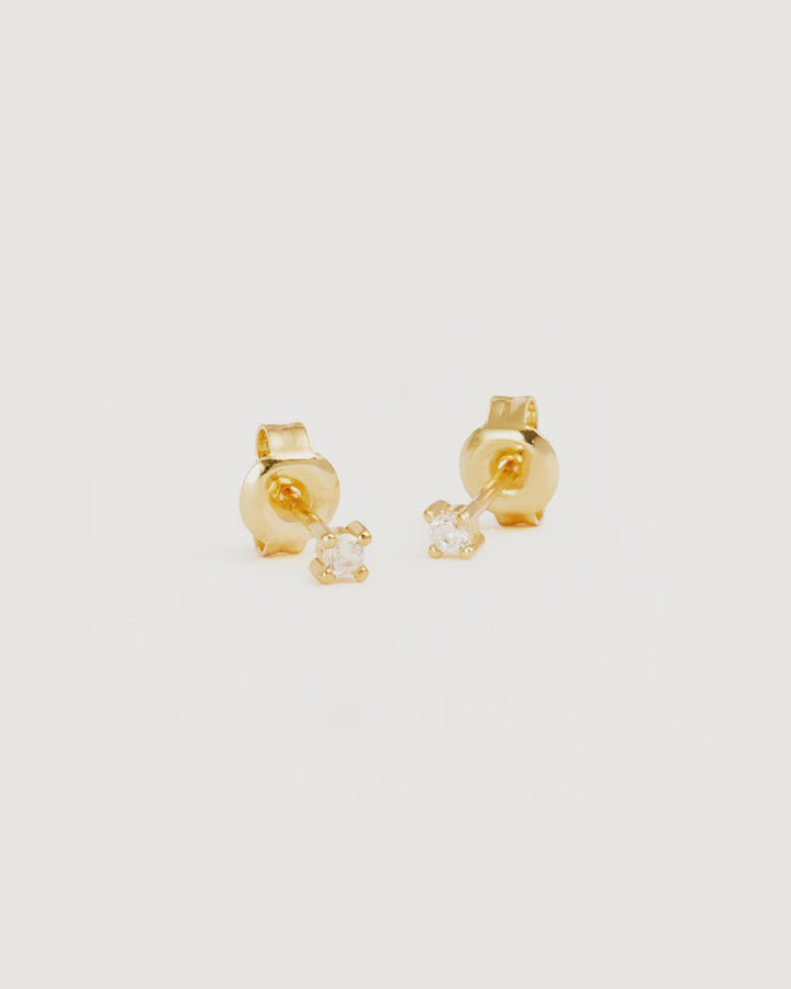 By Charlotte 18k Gold Vermeil Pure Light Stud Earrings - 18k Gold Vermeil