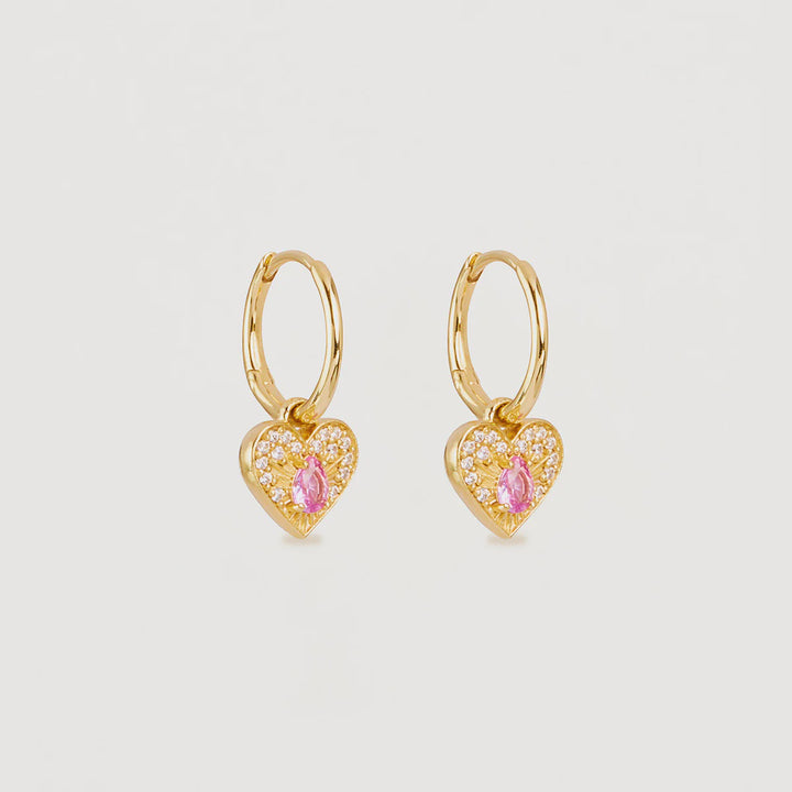 By Charlotte Connect With Your Heart Hoops - 18k Gold Vermeil