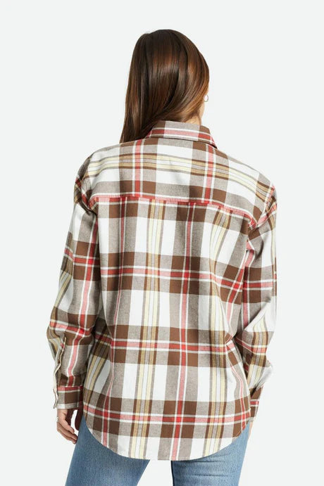 Bowery BF L/S Flannel - Off White/Dark Earth