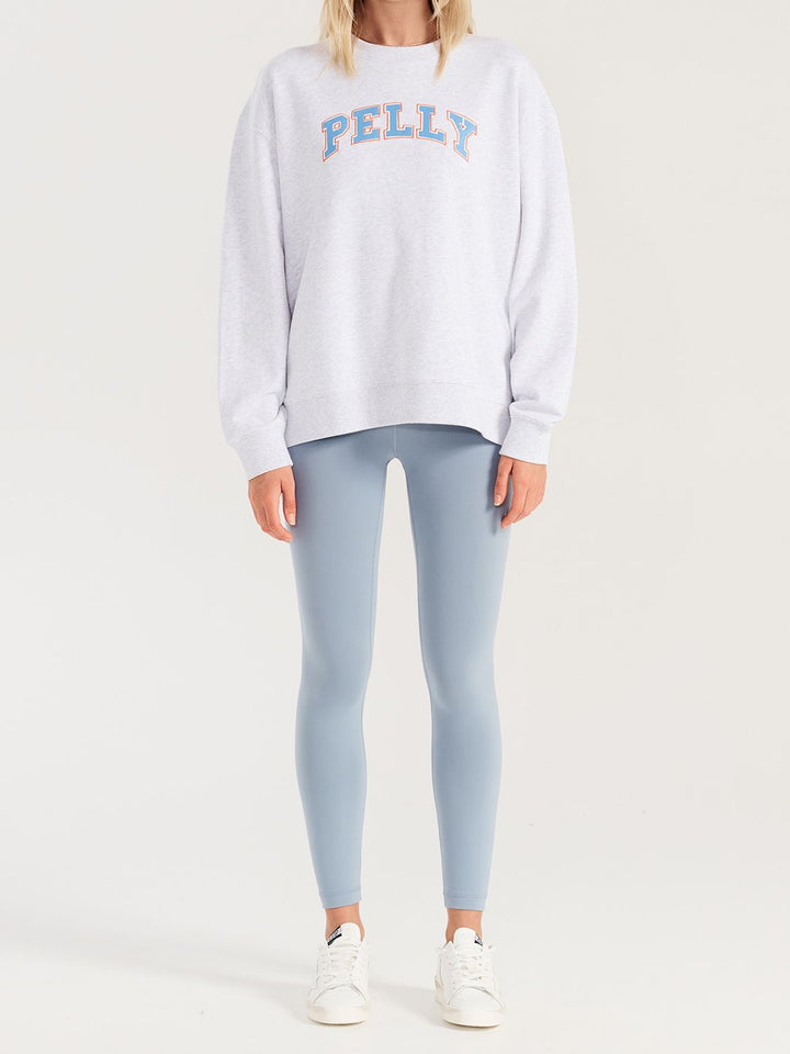 Collegiate Pelly Sweater- White Marle