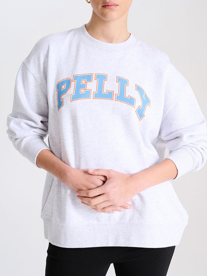 Collegiate Pelly Sweater- White Marle