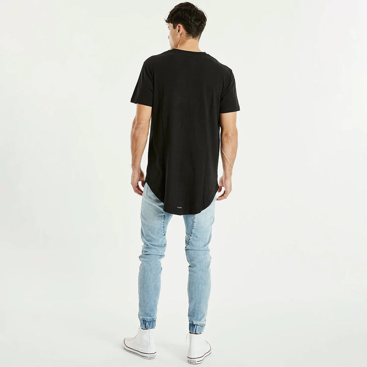 Essentials Dual Curved Tee - Jet Black