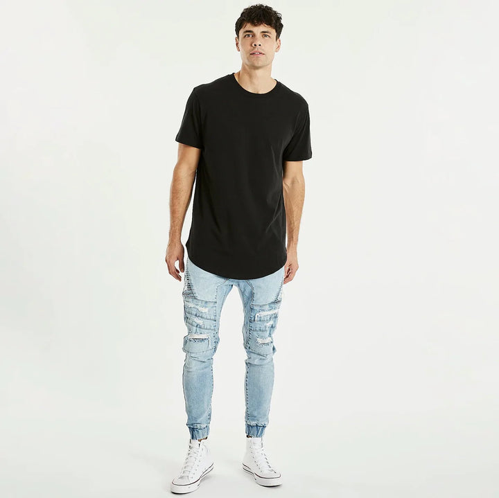 Essentials Dual Curved Tee - Jet Black