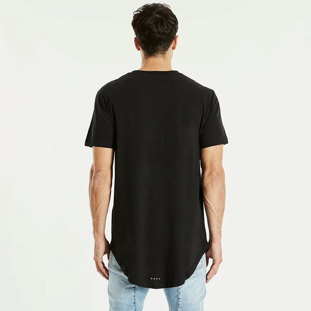 Essentials Dual Curved Tee - Jet Black