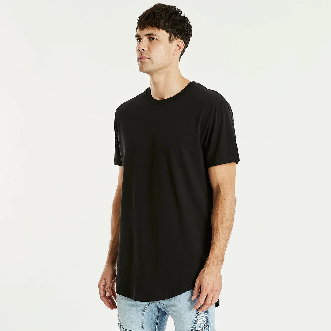 Essentials Dual Curved Tee - Jet Black