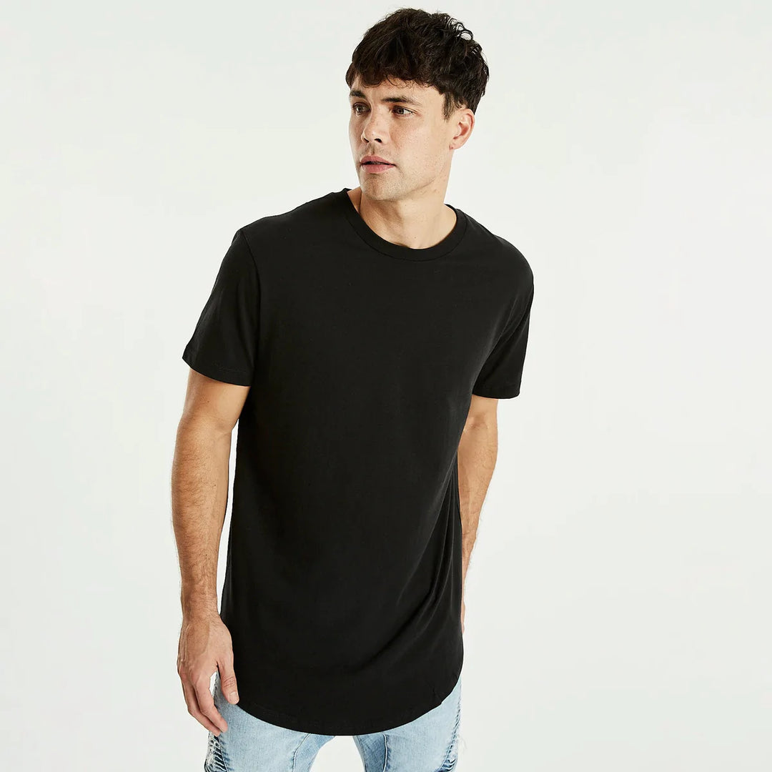 Essentials Dual Curved Tee - Jet Black