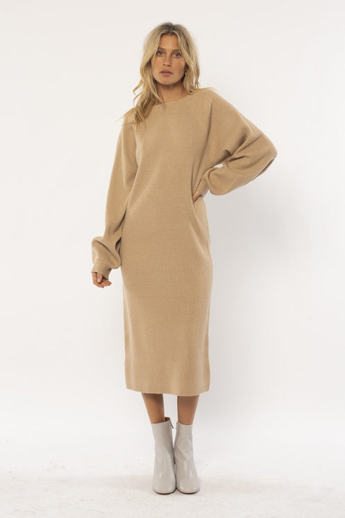 Isla Knit Sweater Dress - Smoke