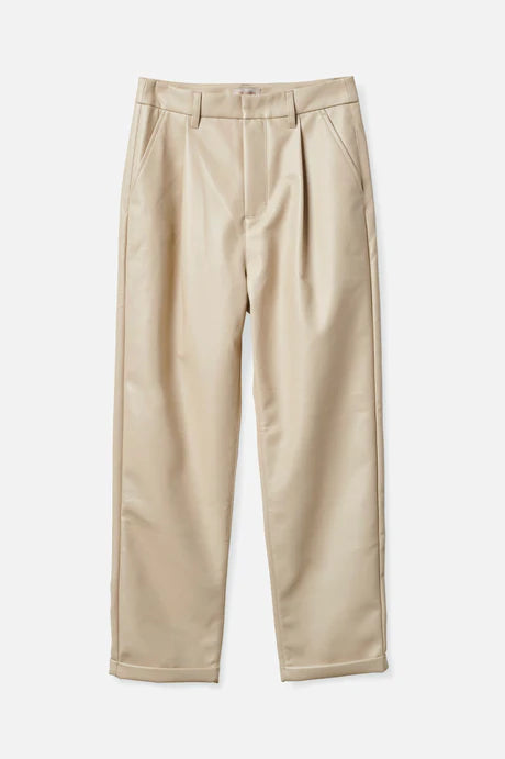 Aberdeen Faux Leather Trouser Pant - Beige
