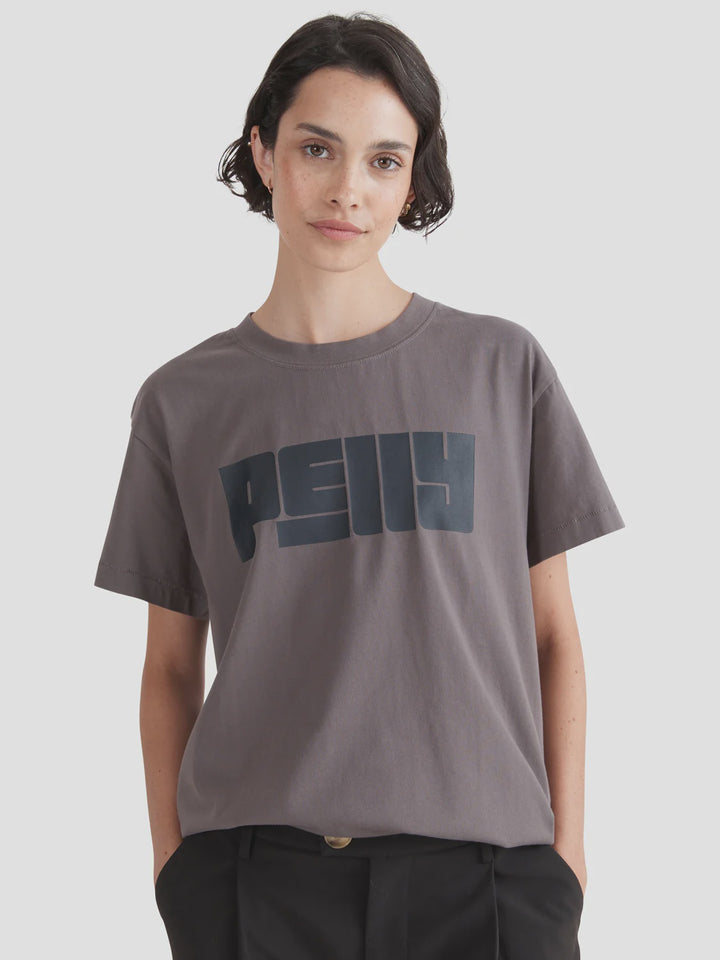 Pelly Text Tee- Charcoal