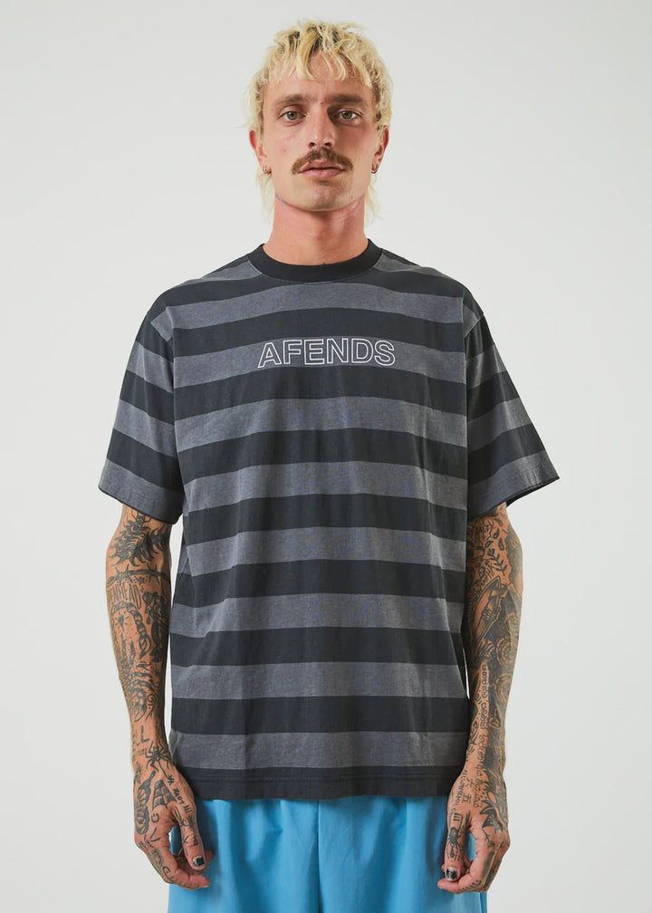 Sideline Recycled Stripe Retro Fit Tee - Black