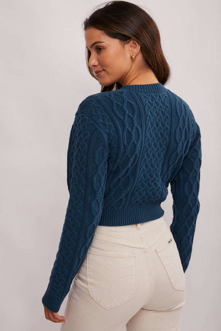 Giselle Cable Cardigan - Teal