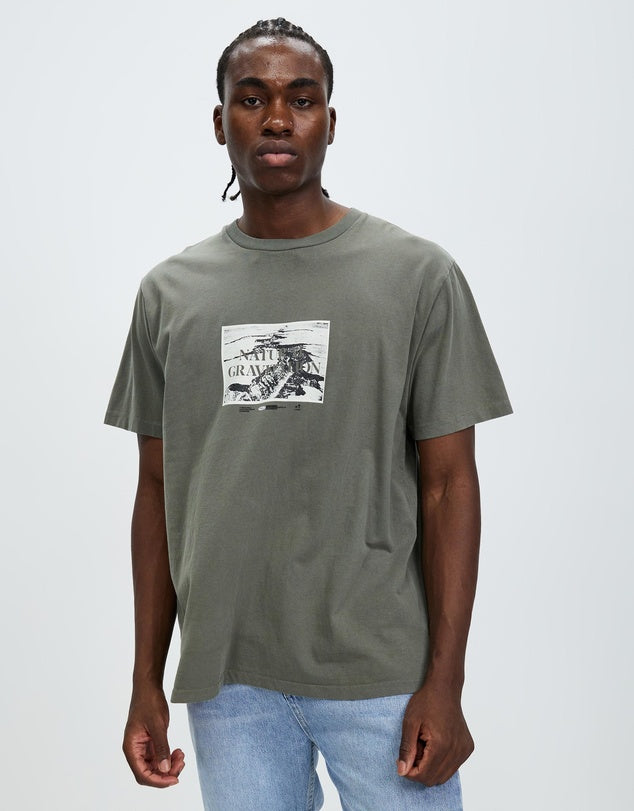 Thrills Gravitating Naturally Merch Fit Tee- Thyme