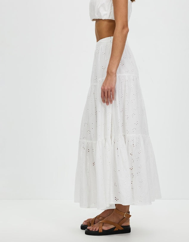 Olivia Maxi Skirt - White