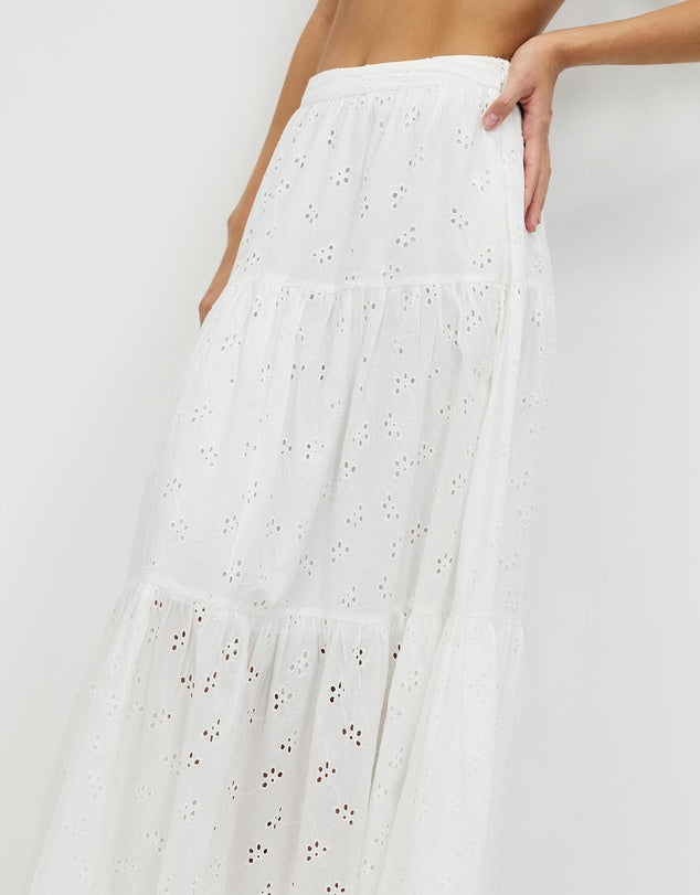 Olivia Maxi Skirt - White