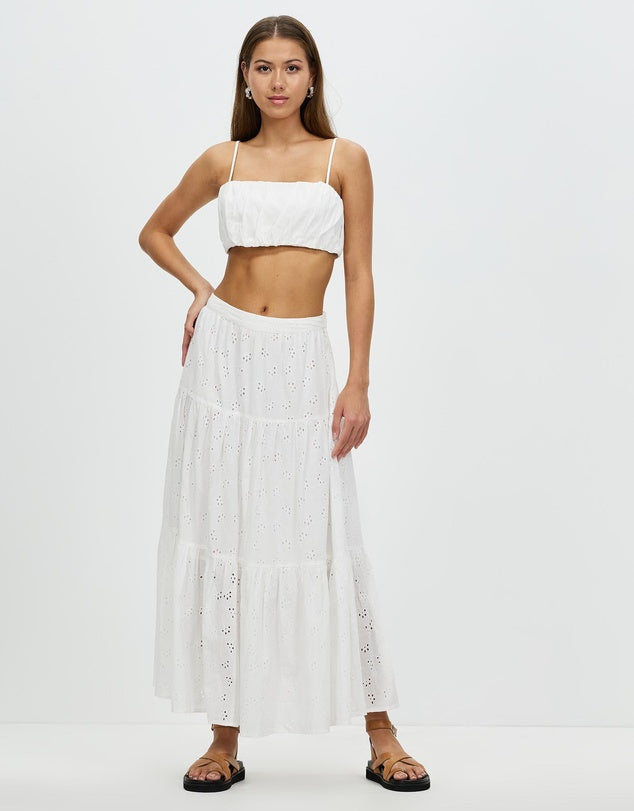 Olivia Maxi Skirt - White