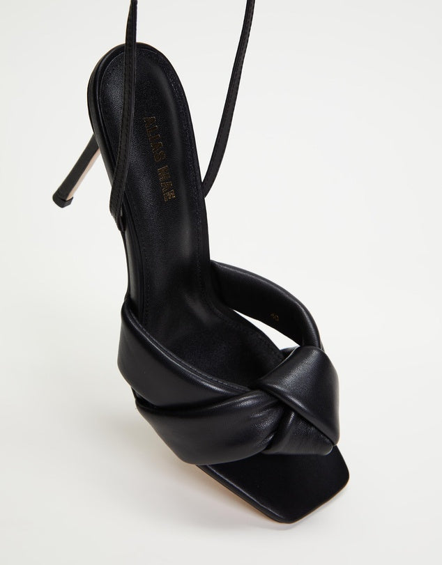 Milla Heel - Black Leather