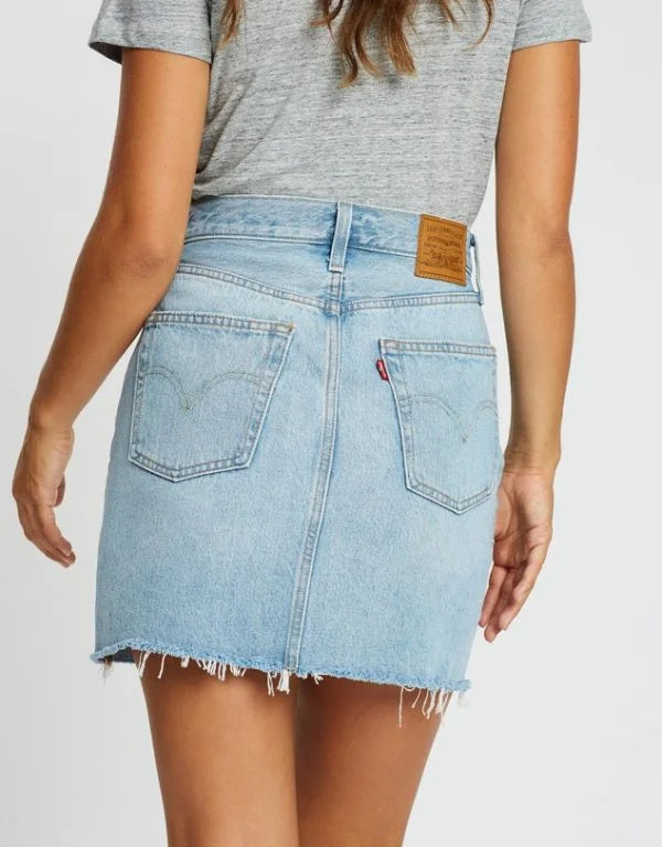 High Rise Deconstructed Skirt - Denim