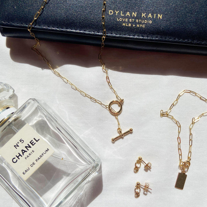 Rectangle Tag Bracelet Medium- Gold