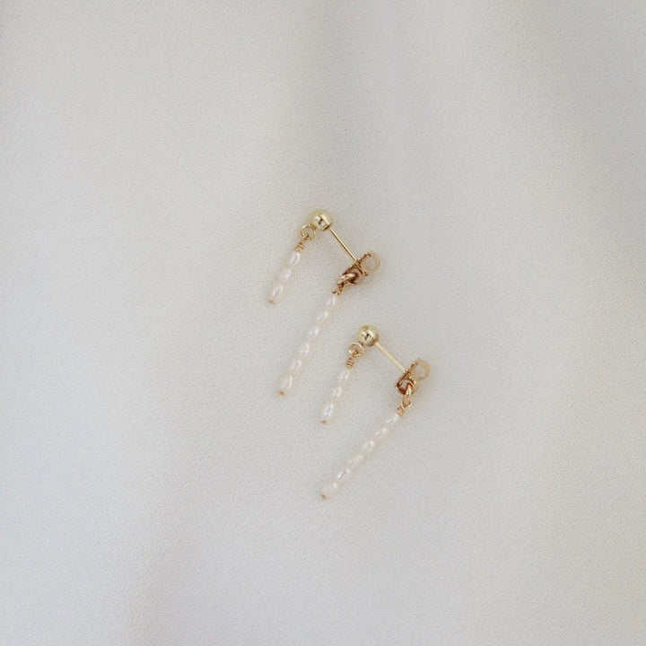 Aimee Freshwater Pearl Earrings- Gold