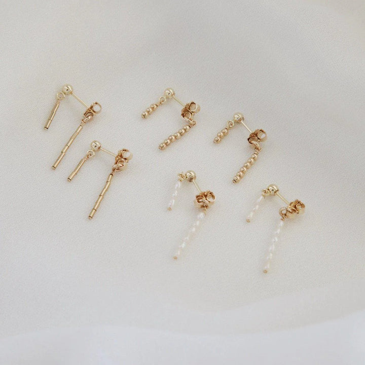 Aimee Freshwater Pearl Earrings- Gold