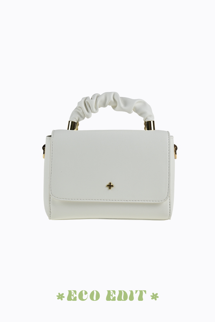 Kendall Top Handle Crossbody Bag - White PU/Gold